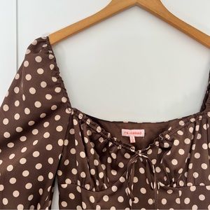 Re:named Brown Satin Dress